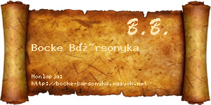Bocke Bársonyka névjegykártya